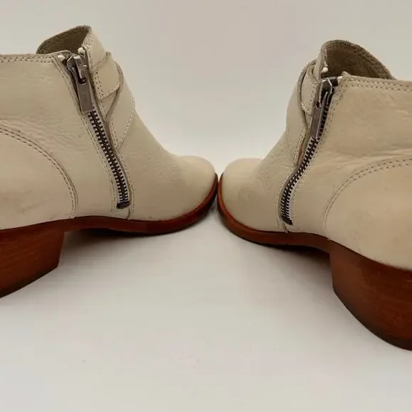 Frye Cream Ankle Boots with Silver Buckles - Picture 5 of 11